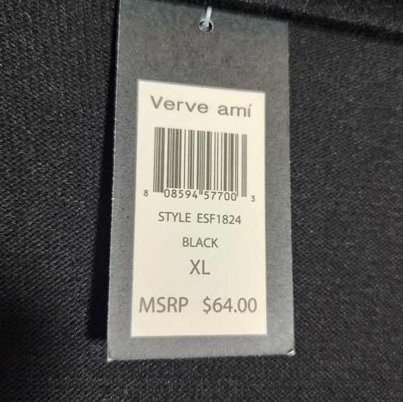 NWT Verve Ami Black Open Front Cardigan Sweater XL - Picture 3 of 6
